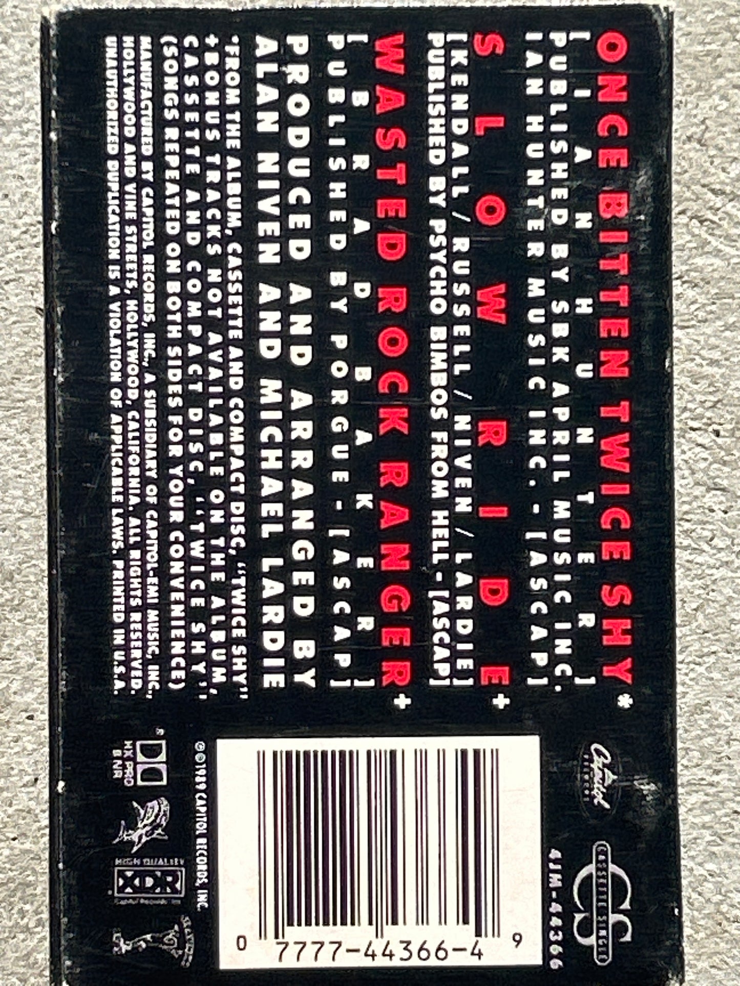 Great White “Once Bitten Twice Shy” cassette single