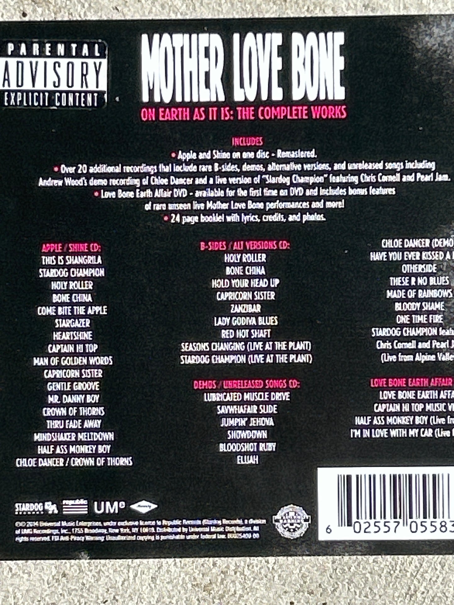 Mother Love Bone “ complete works” CD BOXSET