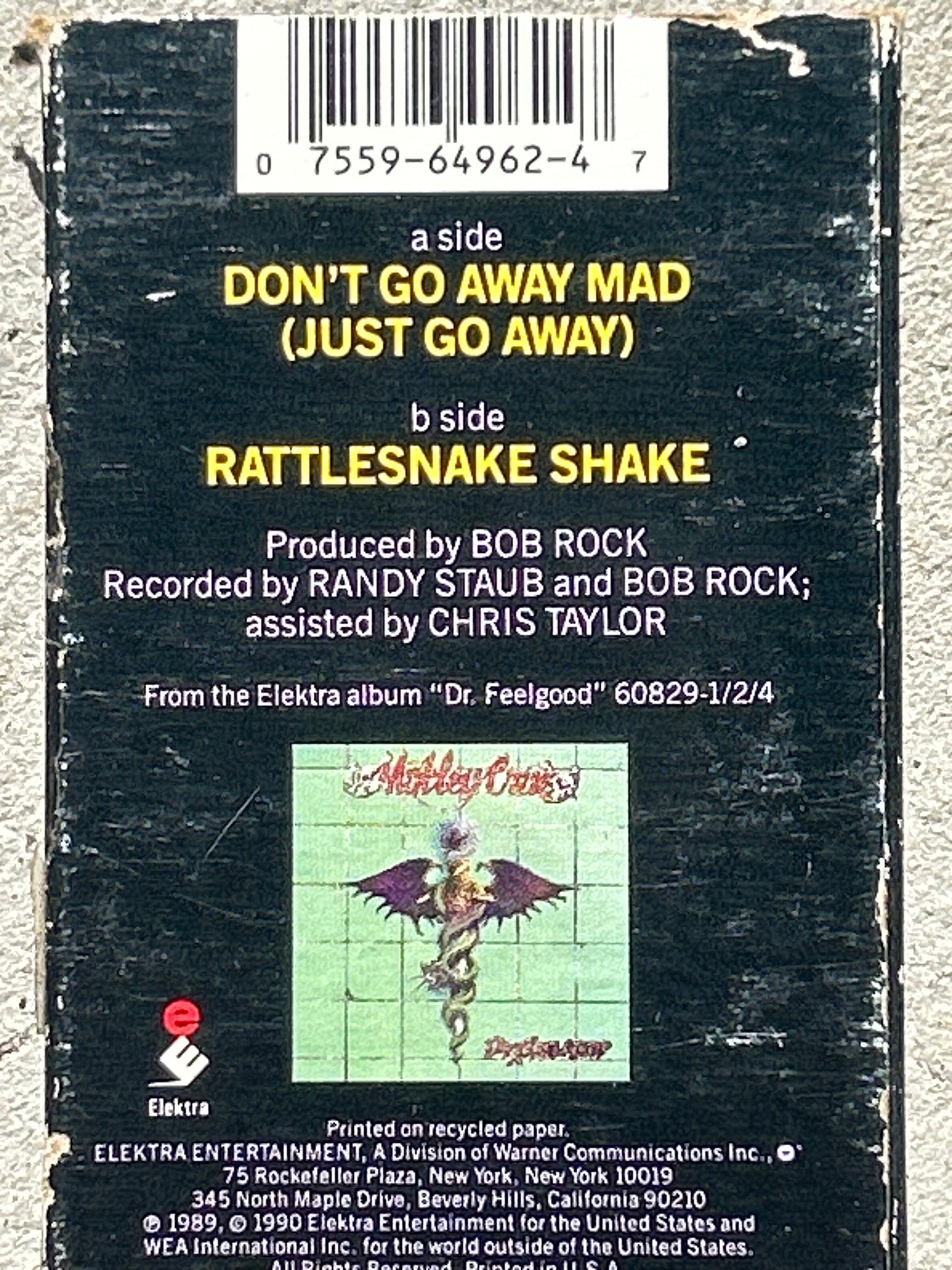 Motley Crue “Don’t Go Away Mad” cassette single