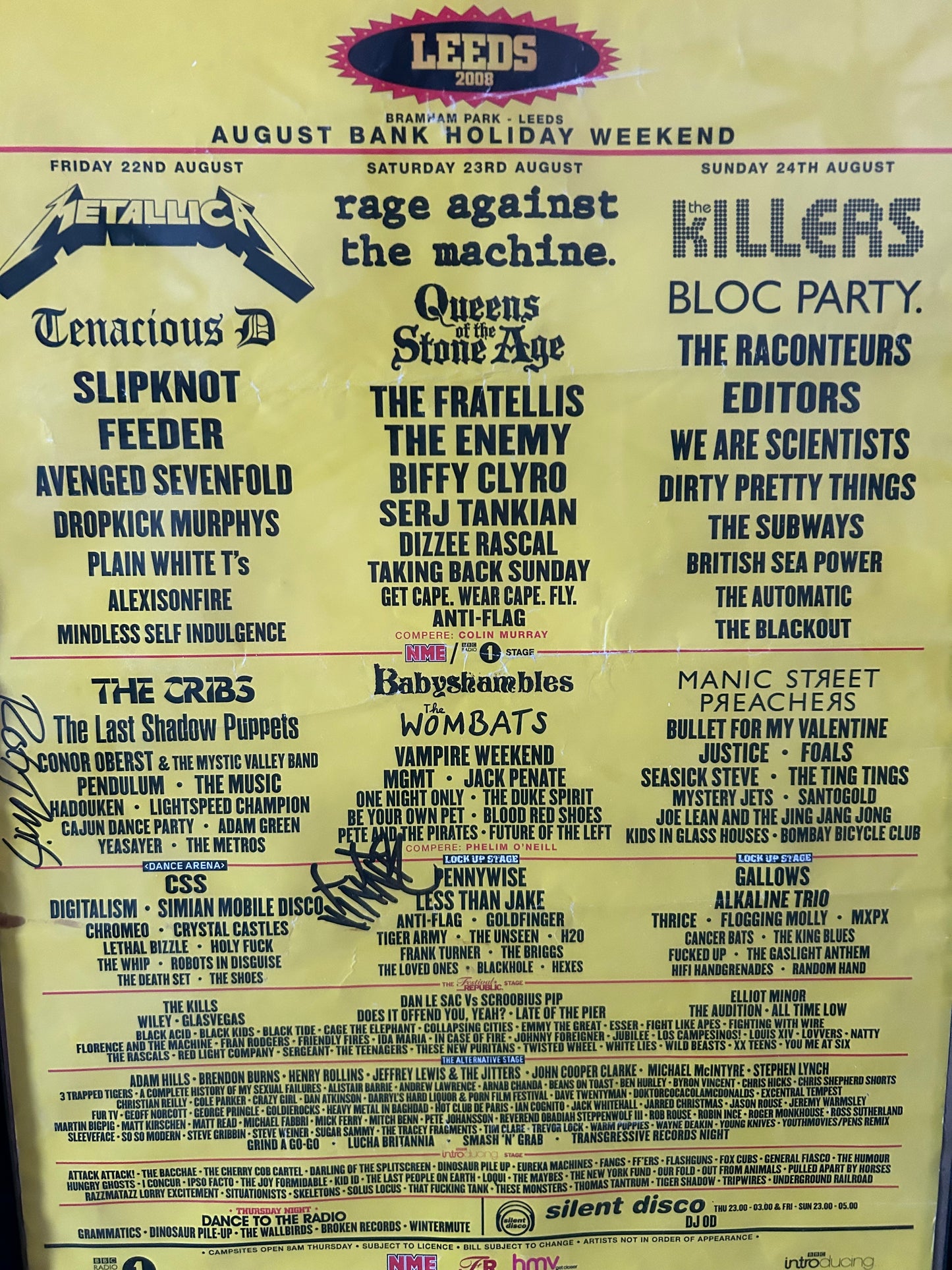 LEEDS FESTIVAL autograph poster Less Than Jake