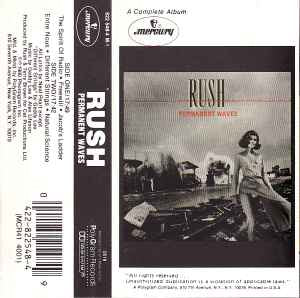 Rush Permanent Waves CASSETTE TAPE