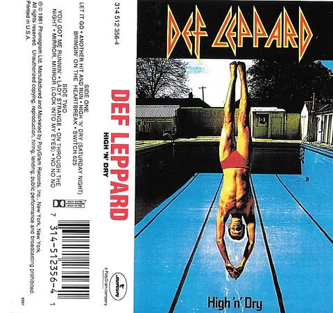 Def Leppard High N' Dry CASSETTE TAPE