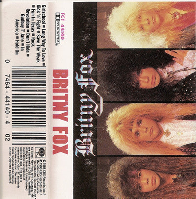 Britny Fox Self Titled CASSETTE TAPE