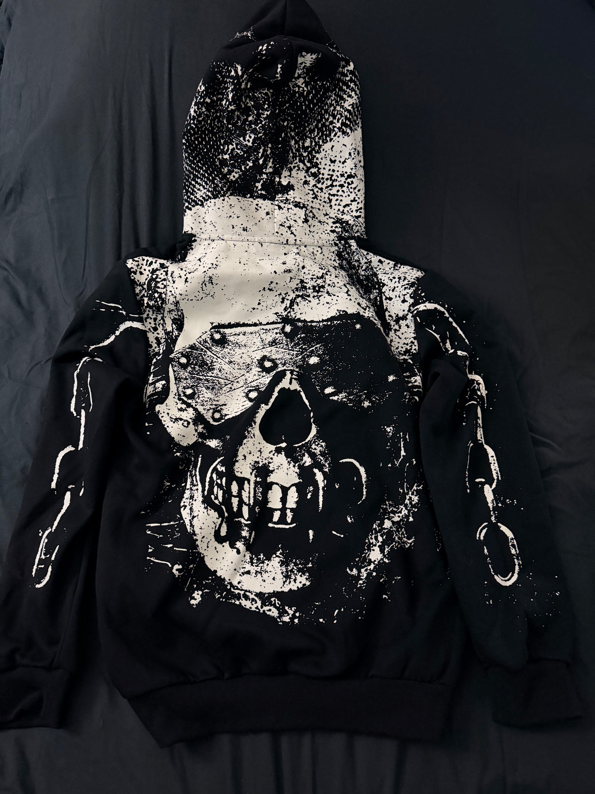 Megadeth Skull Vic Metalhead Chains Hoodie size Large