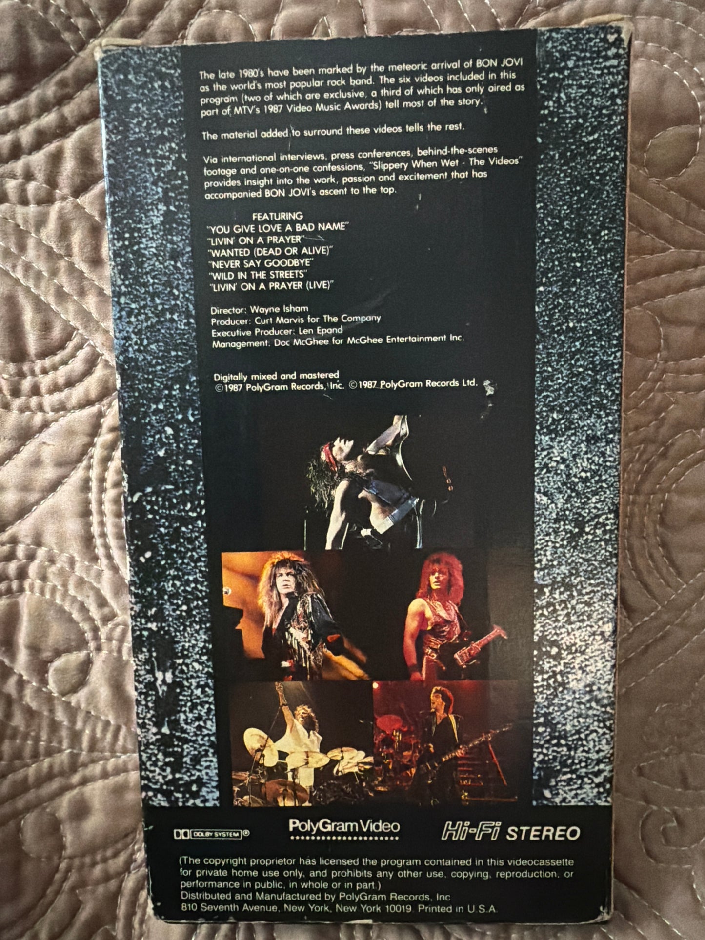 Bob Jovi Slippery When Wet The Videos VHS