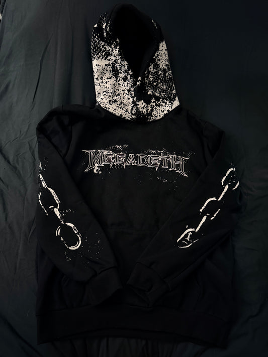 Megadeth Skull Vic Metalhead Chains Hoodie size Large