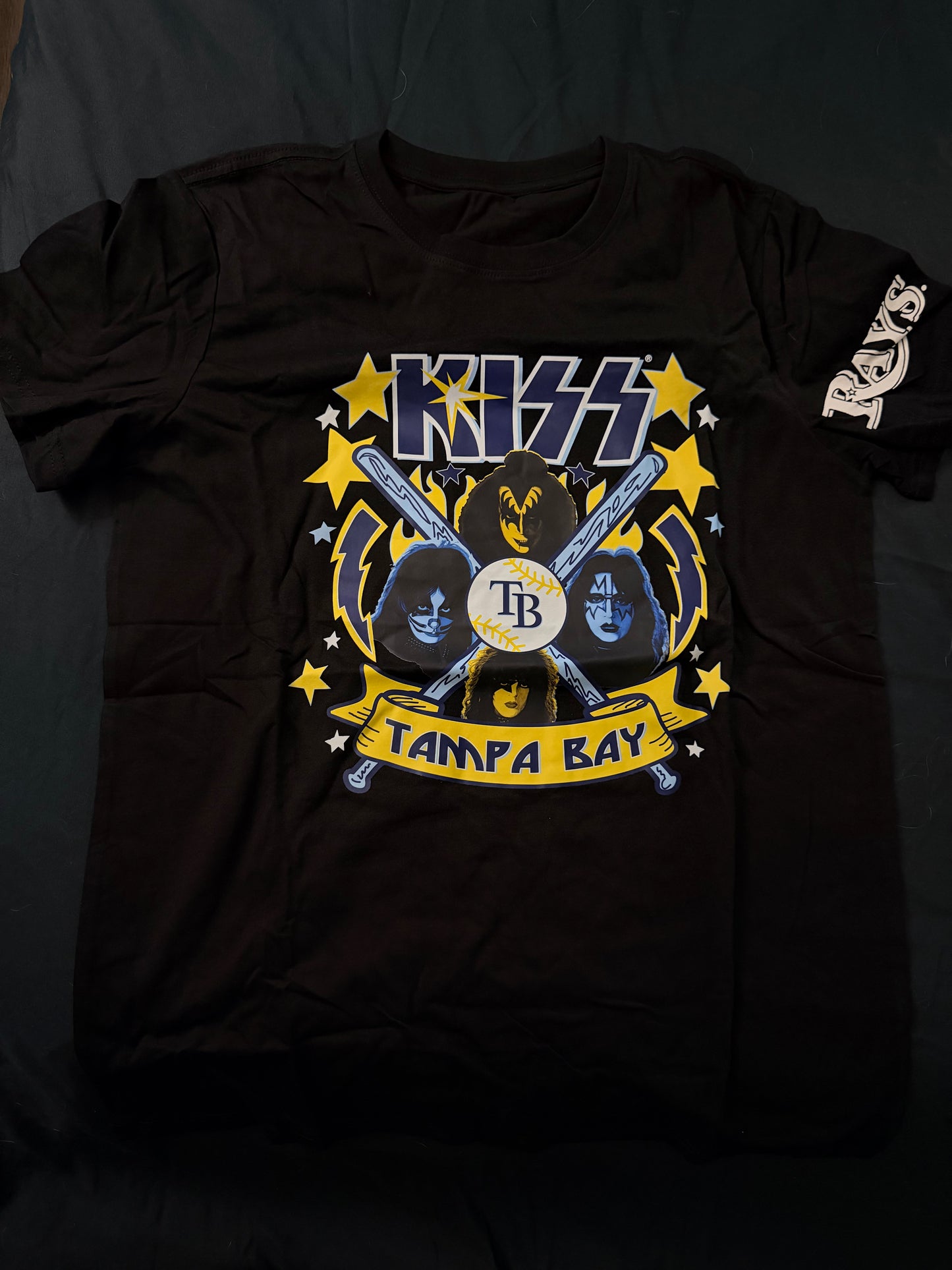KISS Tampa Bay Rays Baseball T-shirt XL or M