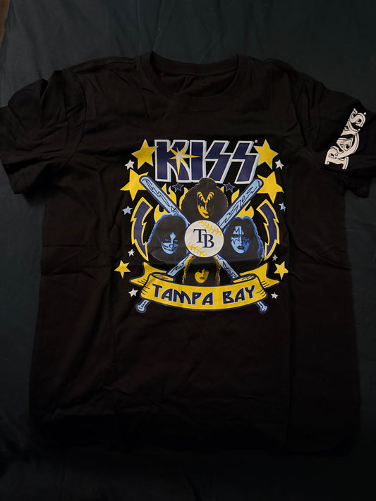 KISS Tampa Bay Rays Baseball T-shirt XL or M