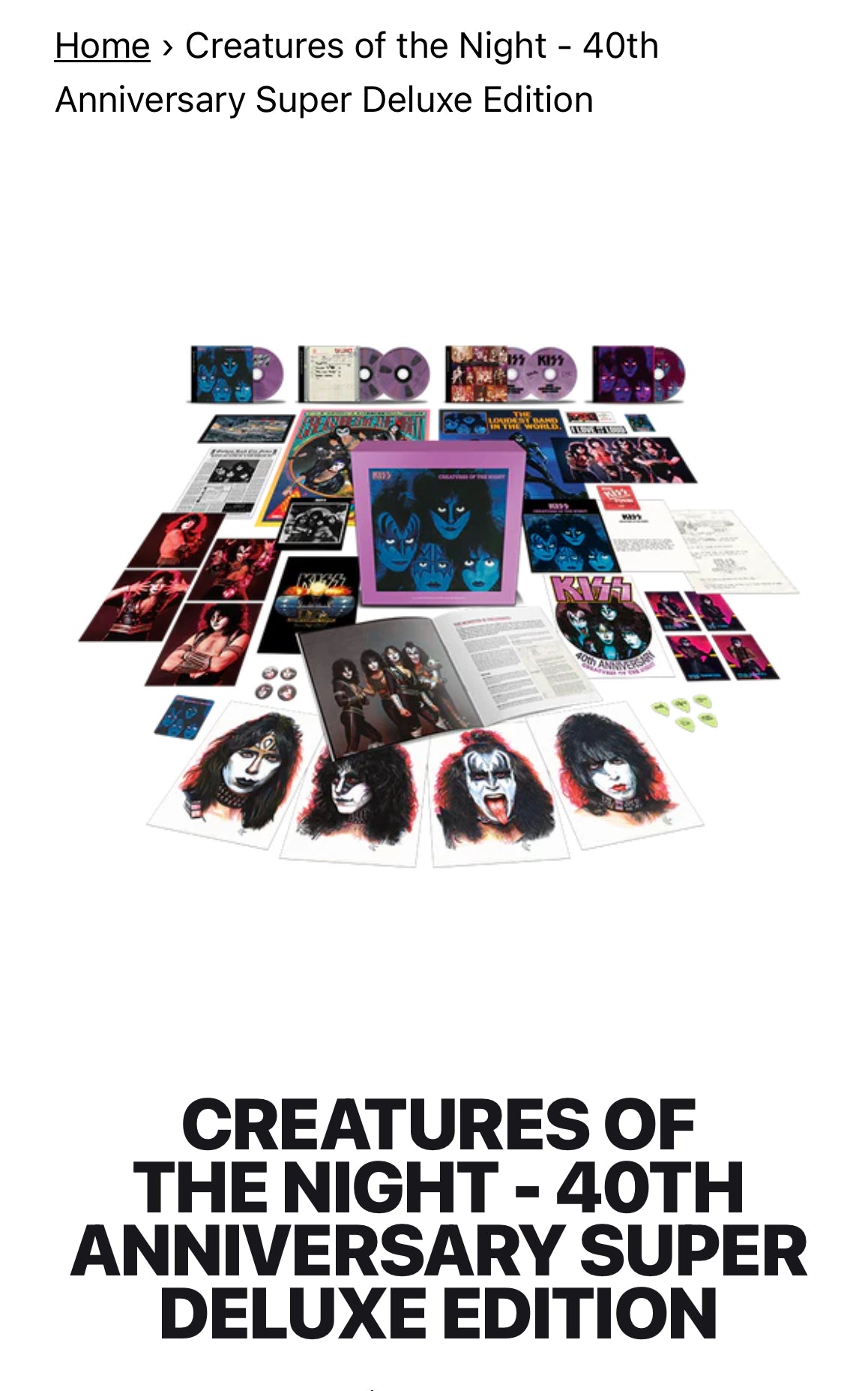 Kiss “Creatures of the Night” 40th Anniversary SUPER DELUXE Boxset