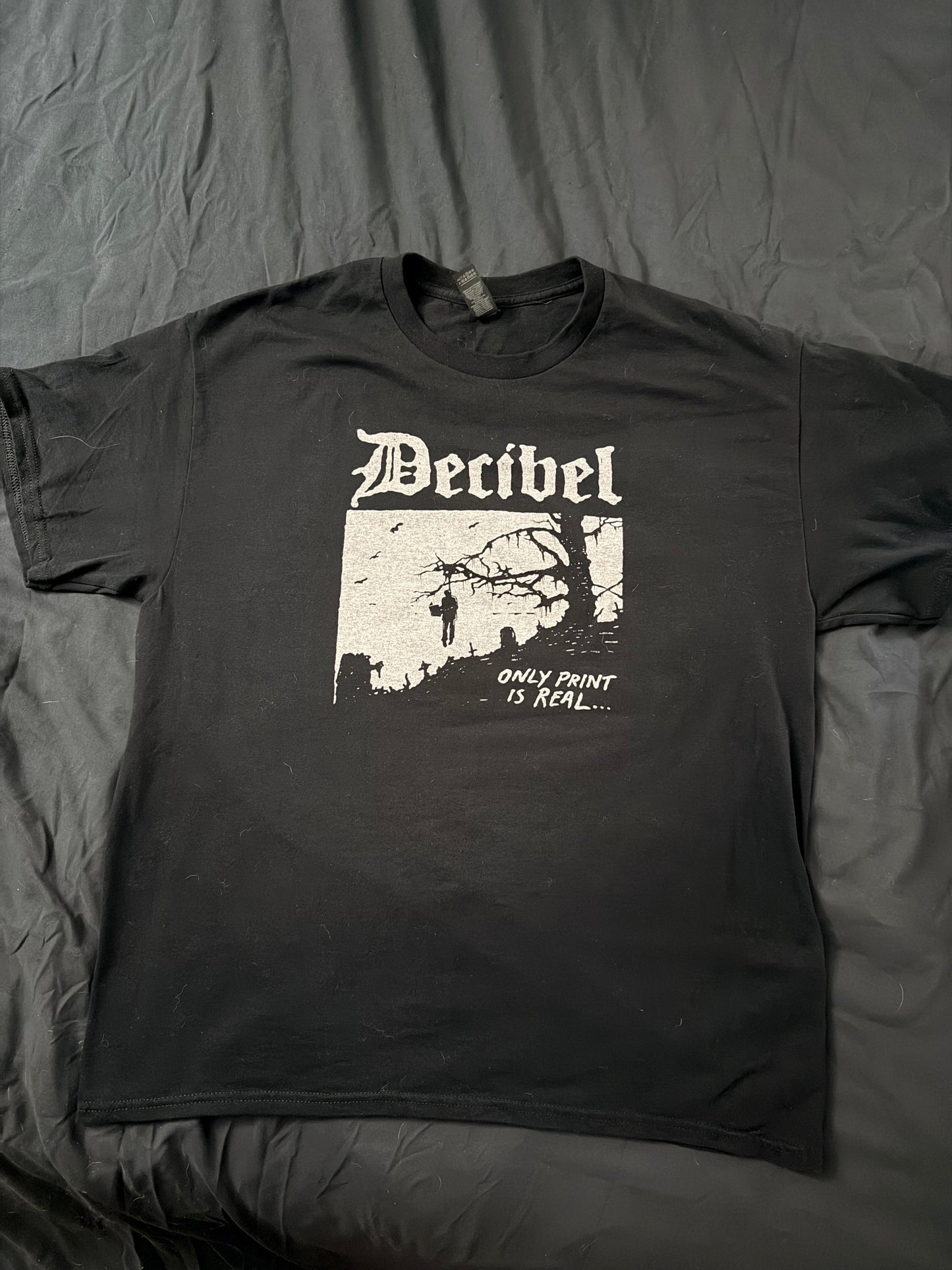 Decibel Magazine HellHammer mock T-shirt size Large