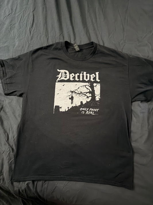 Decibel Magazine HellHammer mock T-shirt size Large