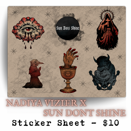 SUN DONT SHINE X Nadiya Vizier 8x10 Sticker Sheet