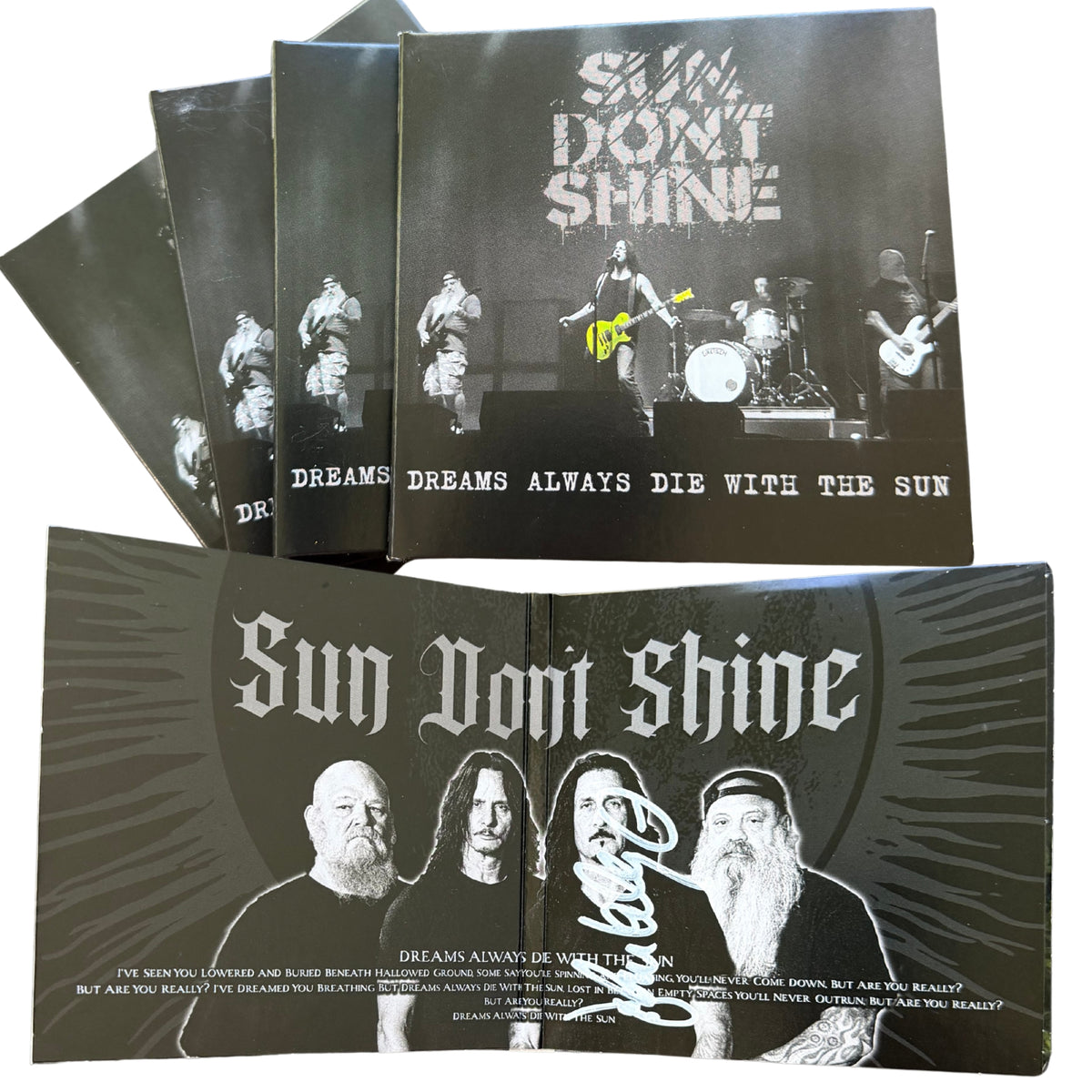 [Autographed by Johnny Kelly - ONLY 4 AVAILABLE] SUN DONT SHINE - Tiny Vinyl 4” DREAMS ALWAYS DIE WITH THE SUN - Collector’s Item