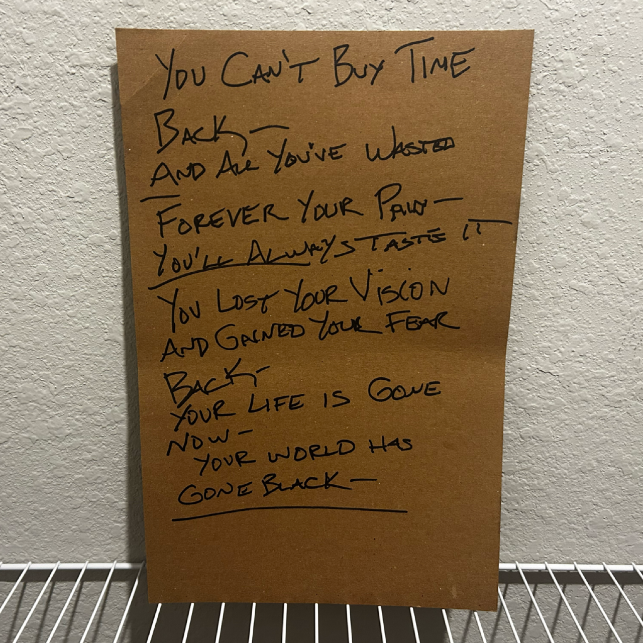Sun Dont Shine Kirk Windstein Handwritten Lyric Sheet 2