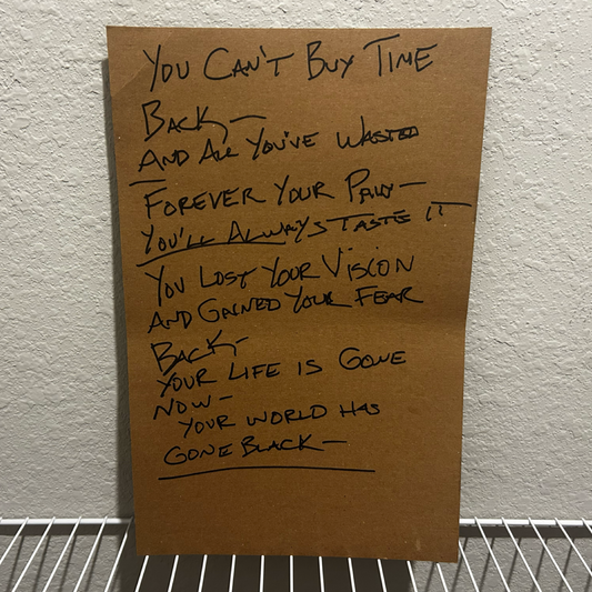 Sun Dont Shine Kirk Windstein Handwritten Lyric Sheet 2
