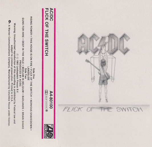 AC/DC Flick of the Switch  CASSETTE TAPE