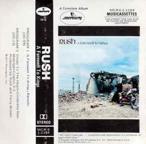 Rush A Farewell To Kings CASSETTE TAPE