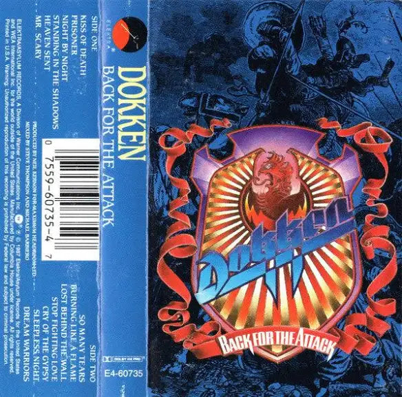 Dokken Back For The Attack CASSETTE TAPE
