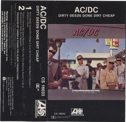 AC/DC Dirty Deeds Done Dirt Cheap CASSETTE TAPE