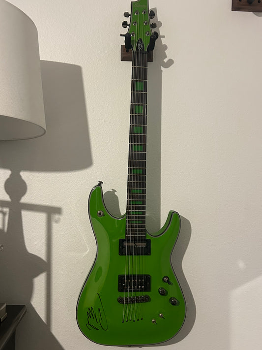 AUTOGRAPHED Schecter Guitar Research Kenny Hickey c-1 EX S Steele Green(used in upcoming SDS videos)