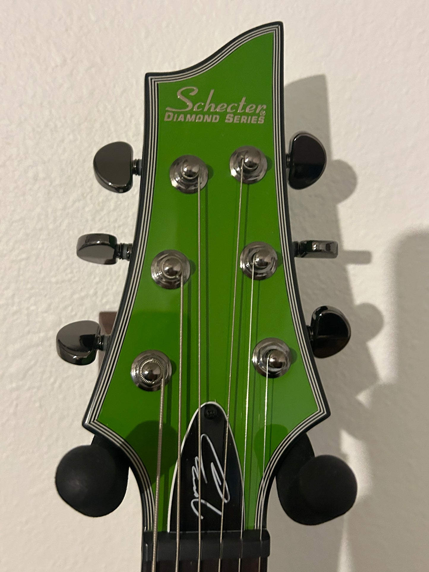 AUTOGRAPHED Schecter Guitar Research Kenny Hickey c-1 EX S Steele Green(used in upcoming SDS videos)
